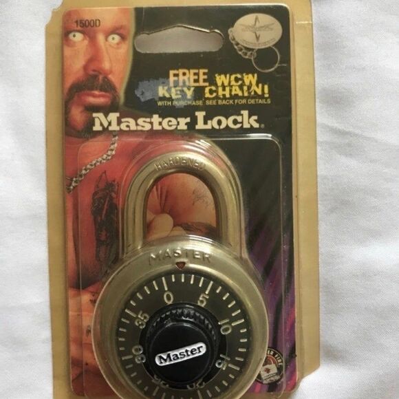 WCW Promo SATURN Master Lock Combination Lock Hardened NOS Vintage 2000 NIP NEW - Picture 1 of 3